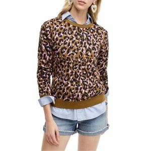 NWT *J. CREW* Crewneck Sweater … 🐆 LEOPARD 🐆 Print … Size: S